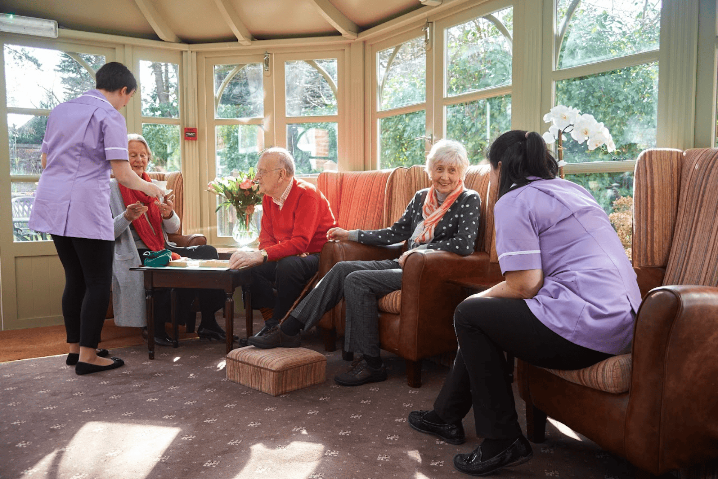Lounge of Priors Mead Care Home in Reigate, Surrey