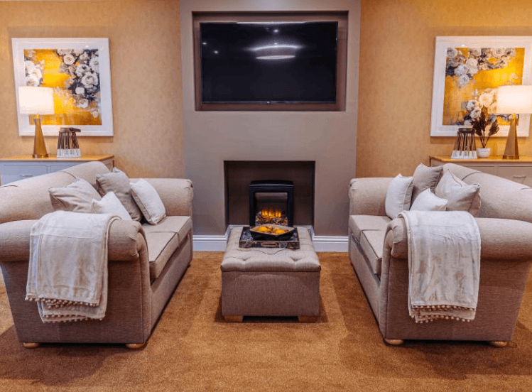 Communal Lounge at Silverbirch House Care home in Guildford, Surrey