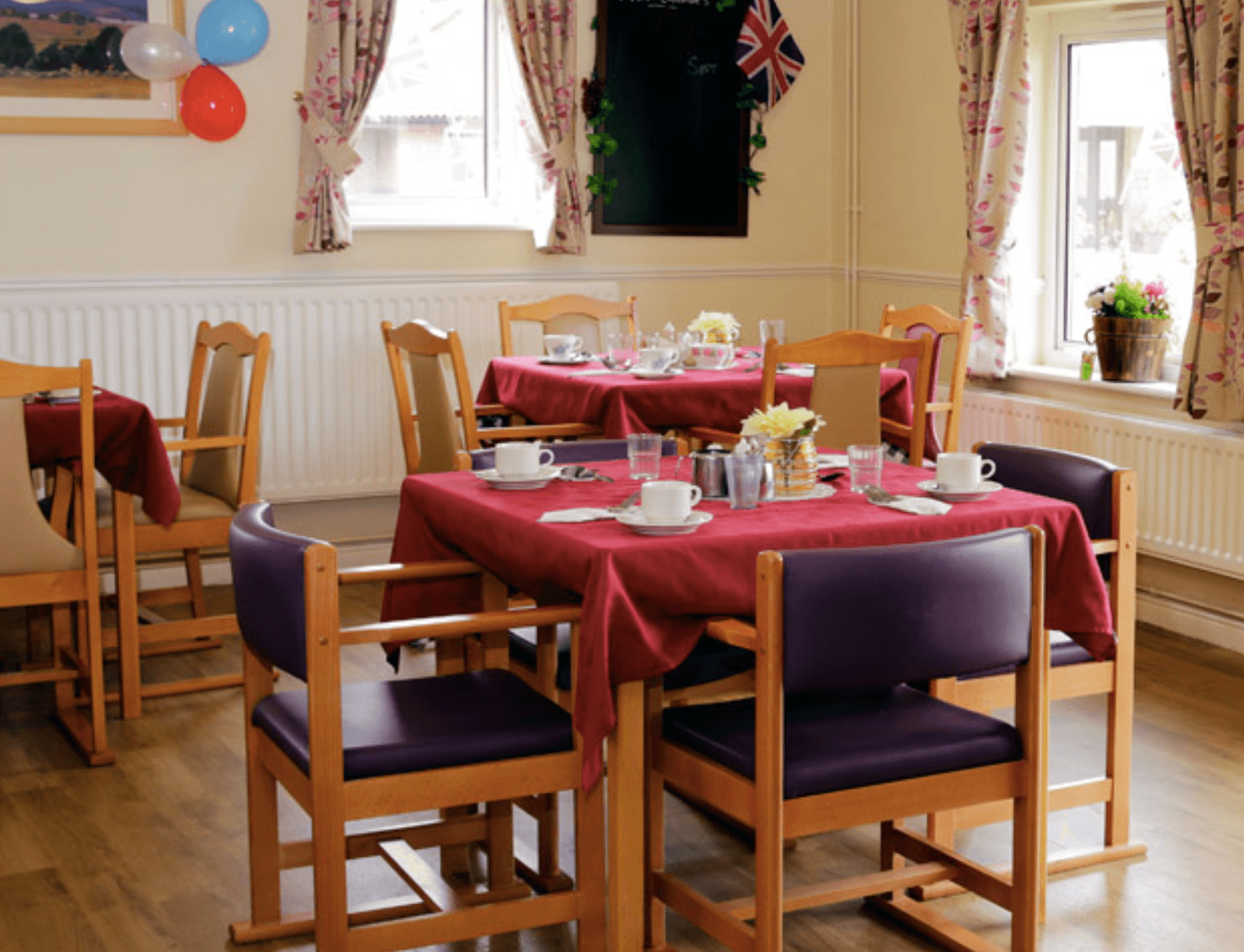 Dining area of Hill View Care Home in Clydebank,Scotland