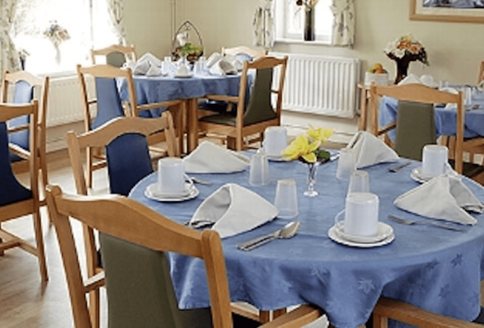 Dining room of Braemount care home in Paisley, Scotland