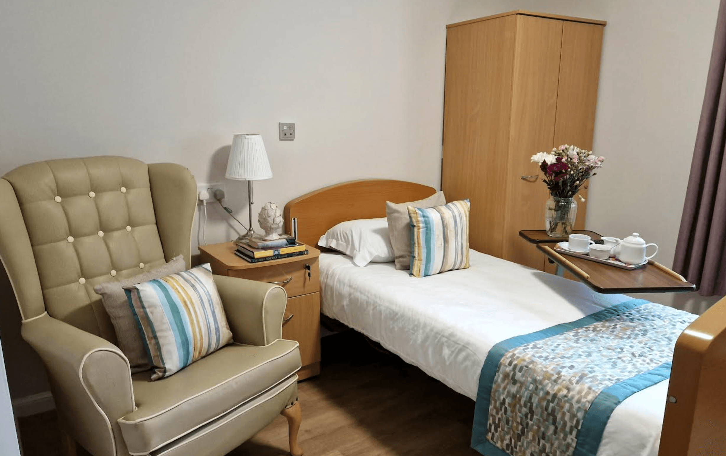 Bedroom of Annan Court Care Home in Annan, Scotland