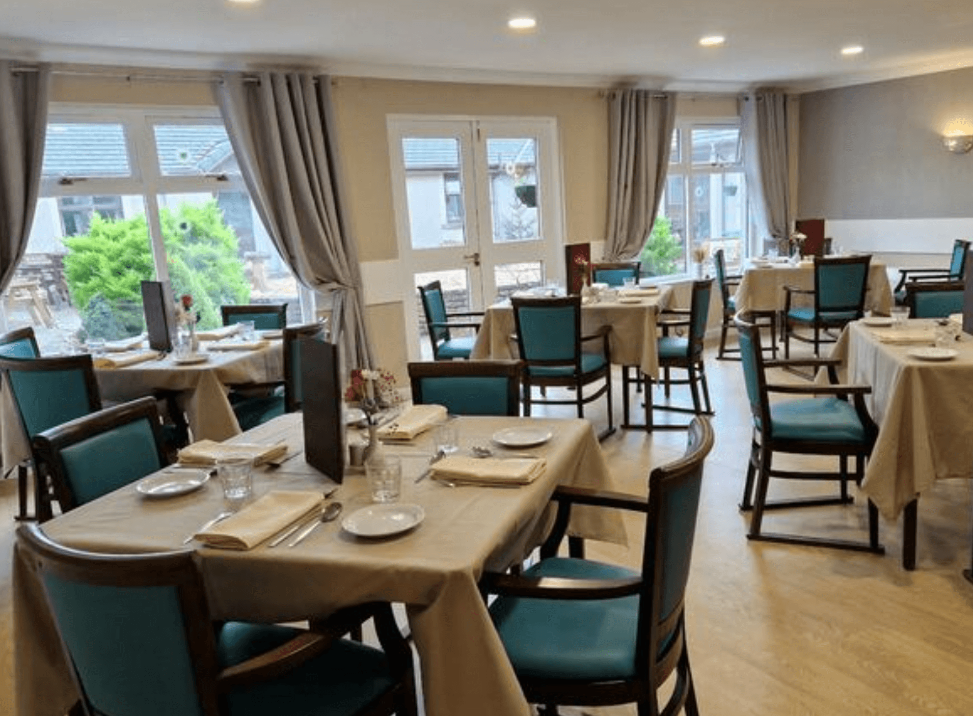 Dining room of Annan Court Care Home in Annan, Scotland