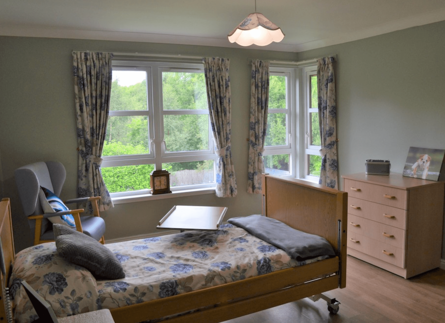 Bedroom of Elderslie Care Home in Paisley, Scotland