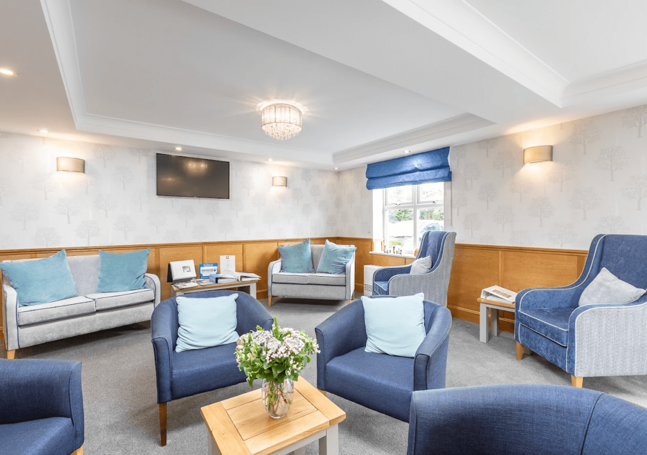 Lounge of Okeley care home in Chelmsford