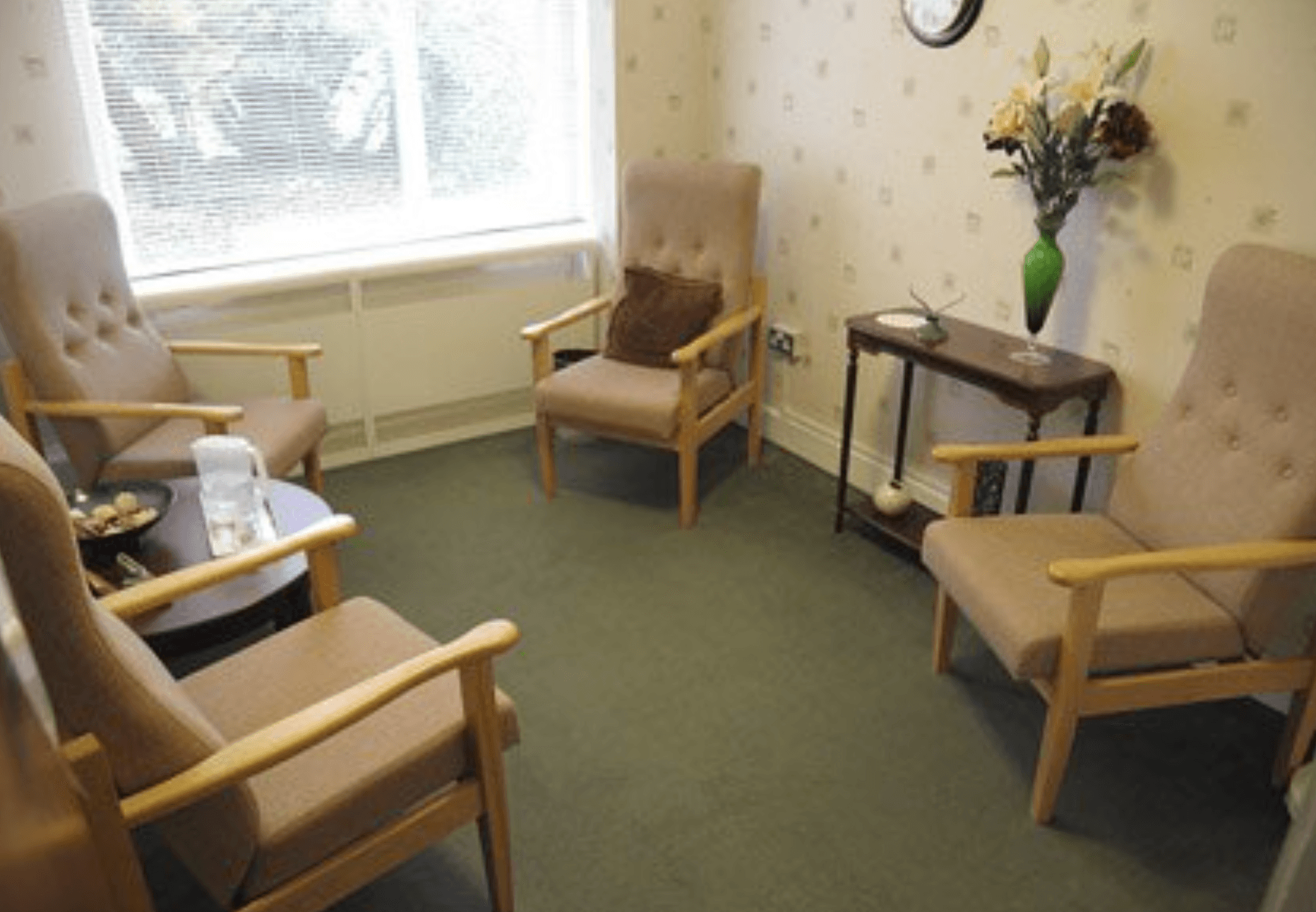 Lounge of Harvey House care home in Leicester