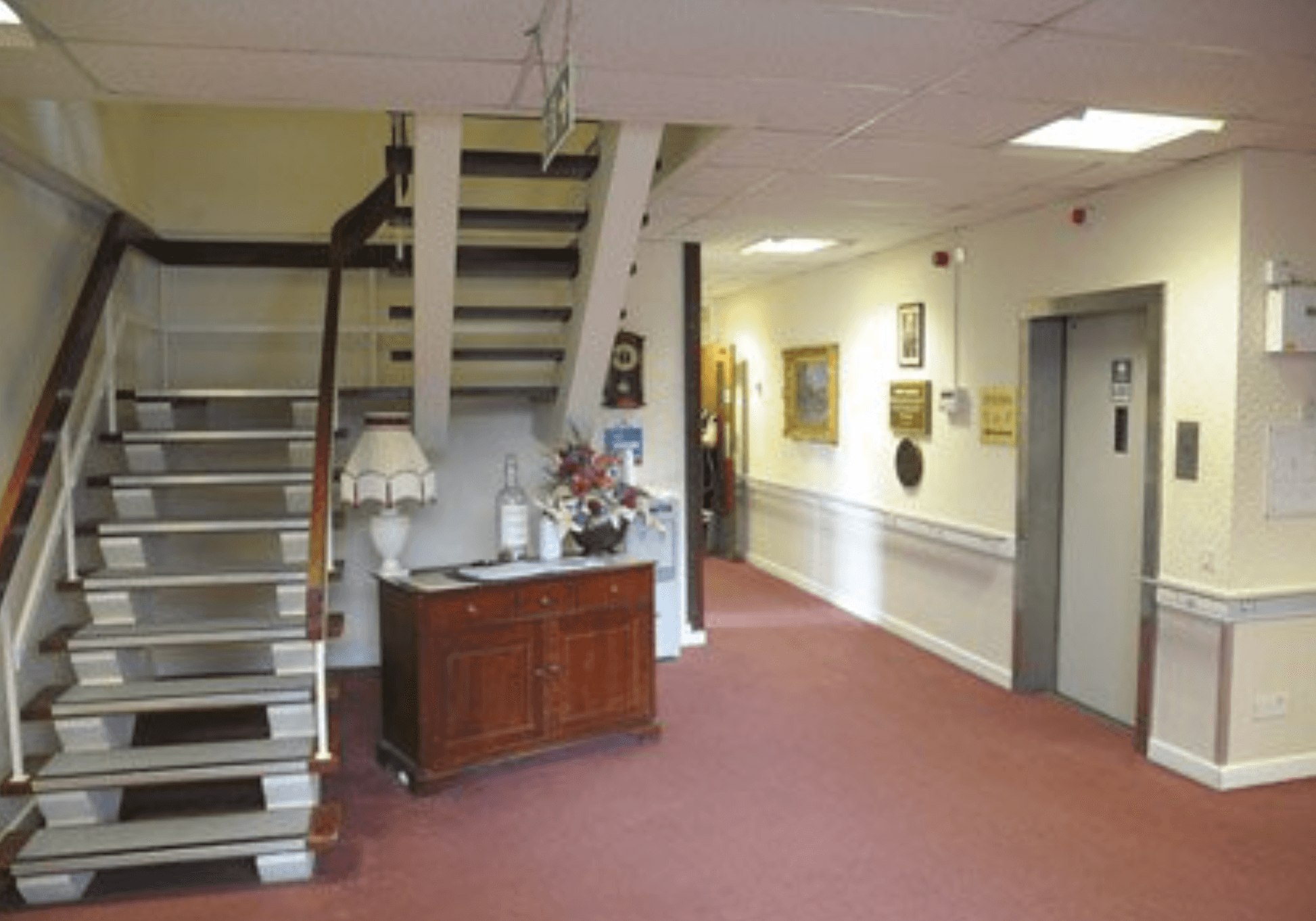 Hallway of Harvey House care home in Leicester