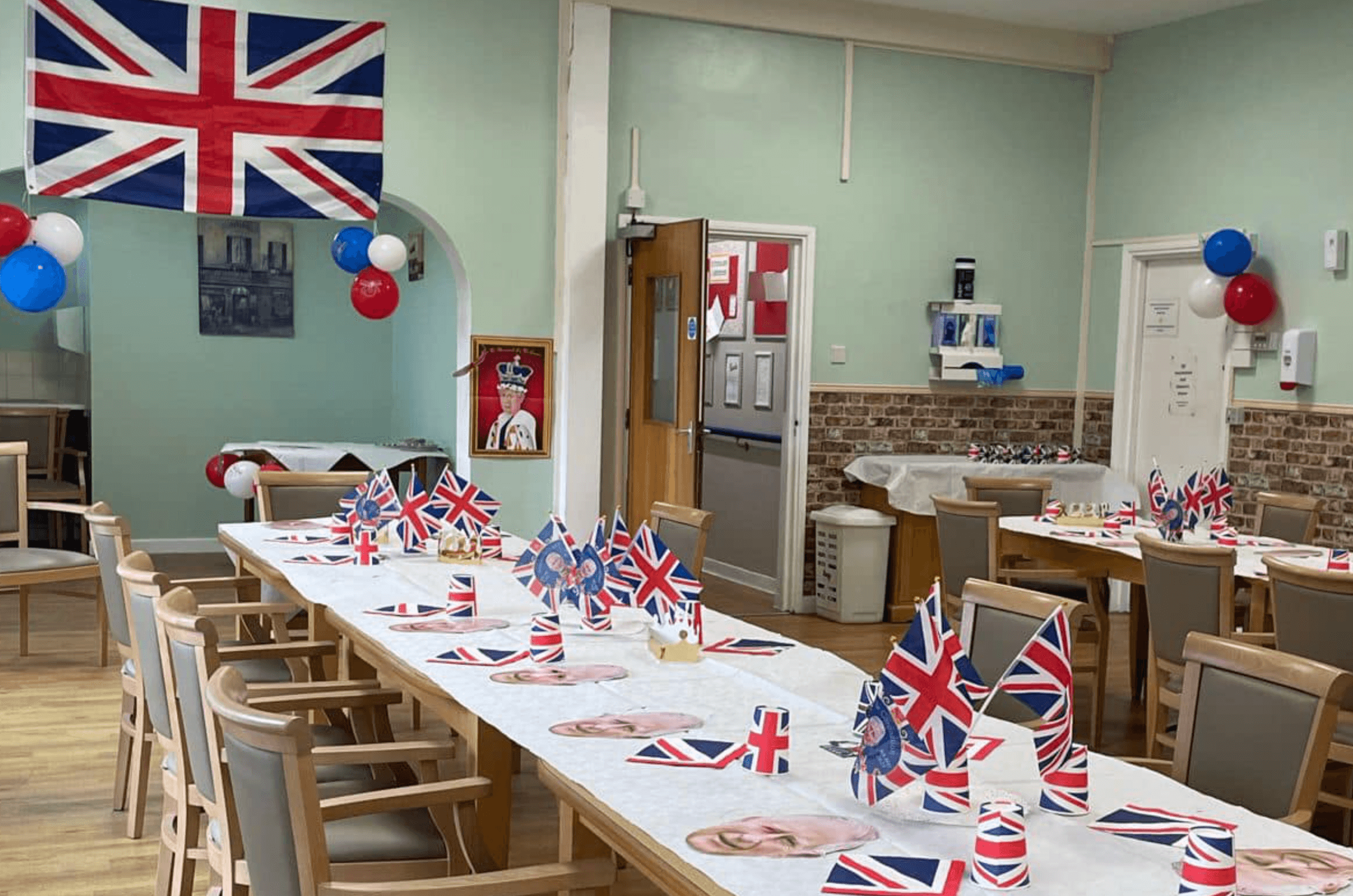 Dining room of Abbey House care home in Leicester
