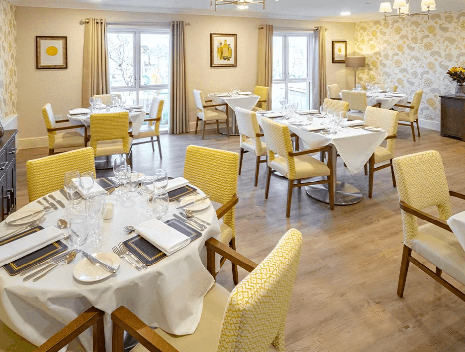 Dining area of Saxon Manor care home in Godmanchester