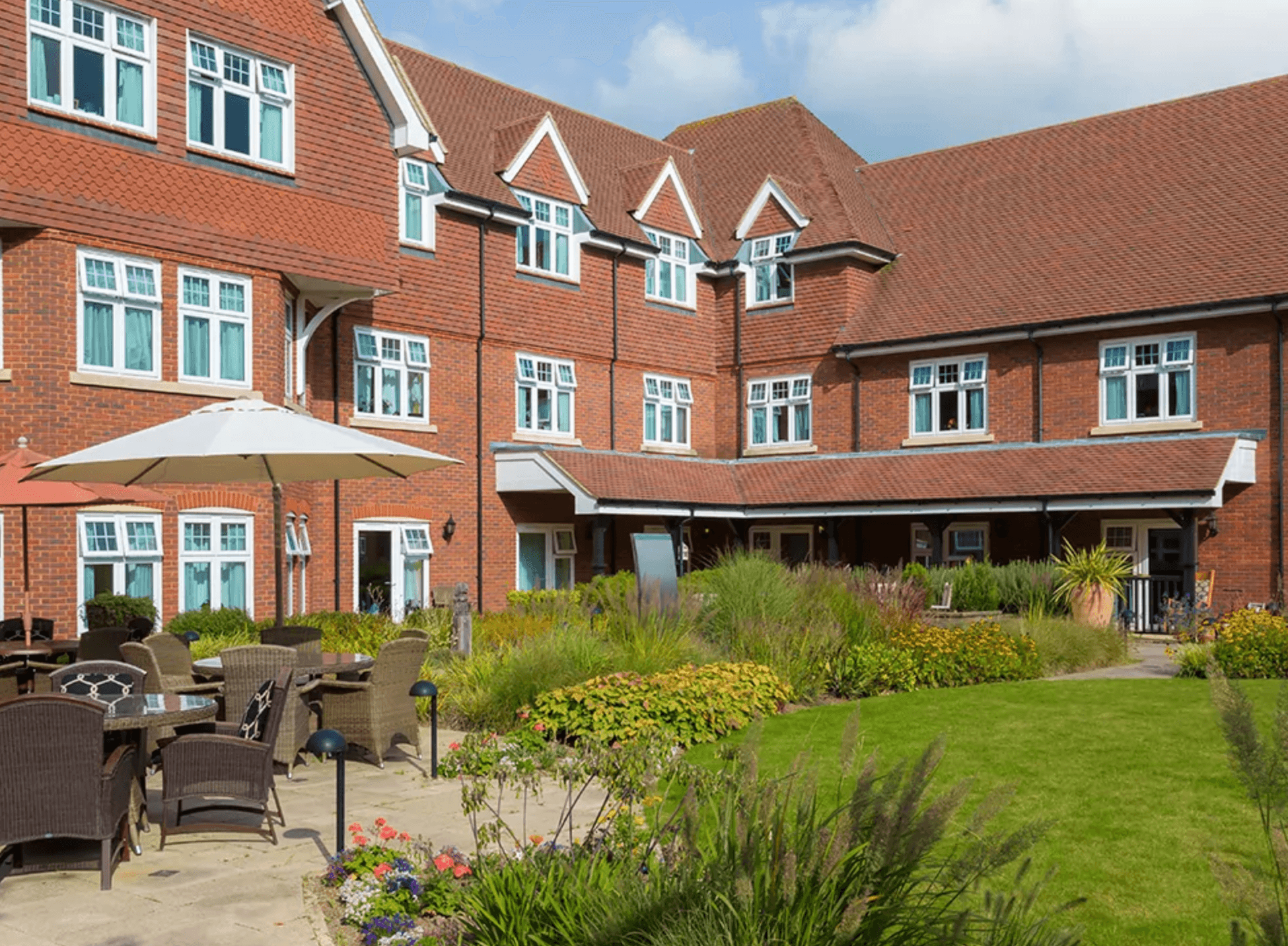 Exterior of Bagshot Gardens Care Home in Surrey, South East England