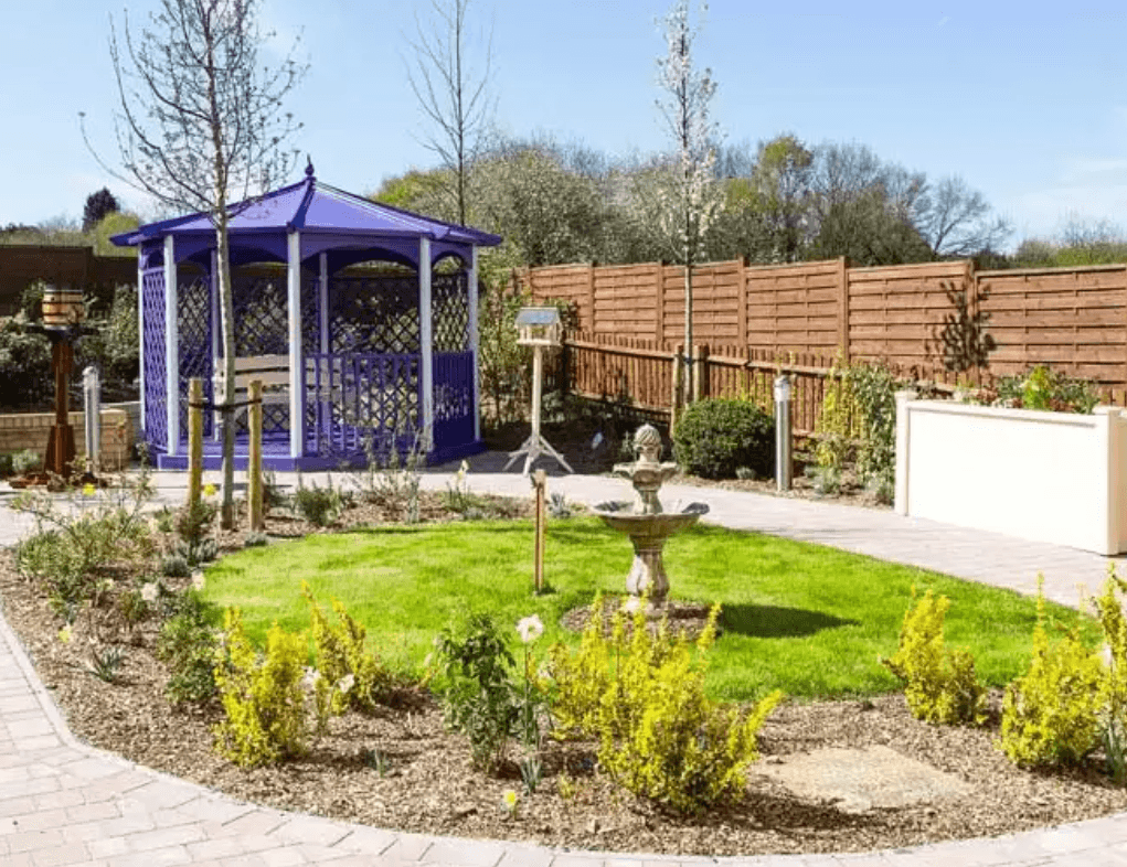 Garden of Hamble Heights care home in Park Gate