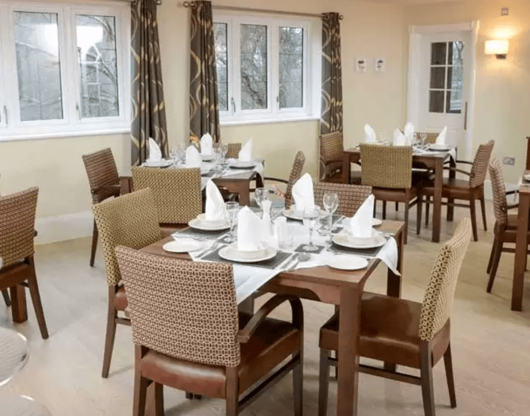 Dining room of Hamble Heights care home in Park Gate