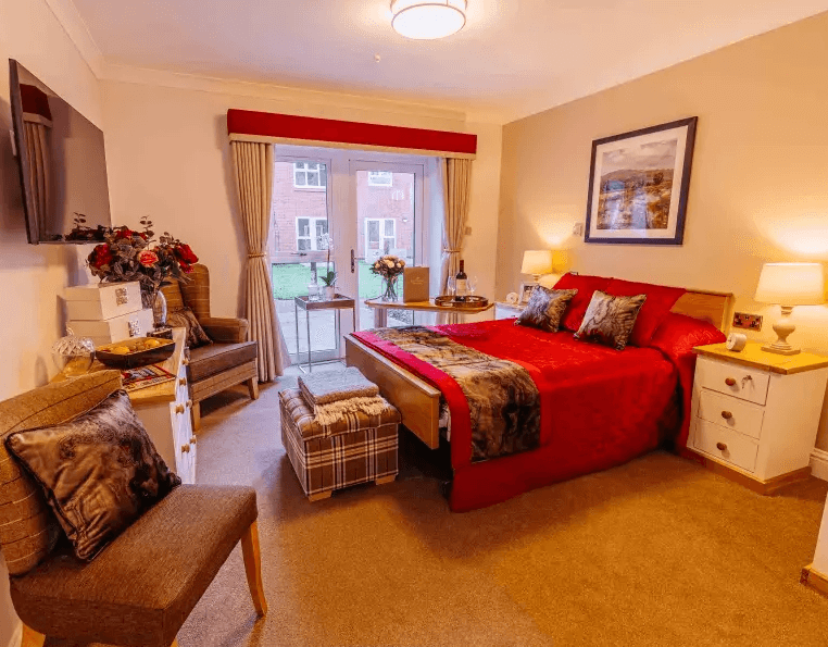 Bedroom of Burwood Grange care home in Weybridge