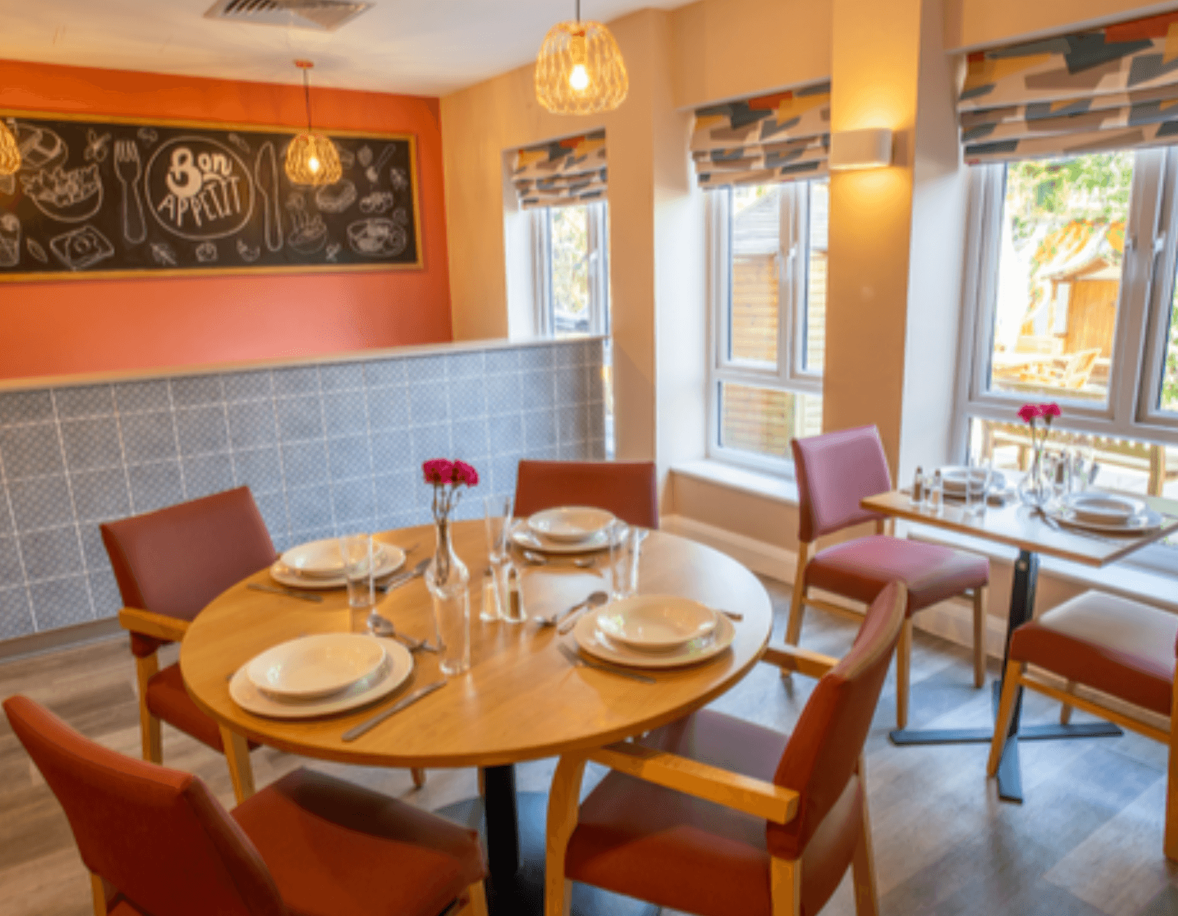 Dining room of Haverlock Court care home in Stockwell, London