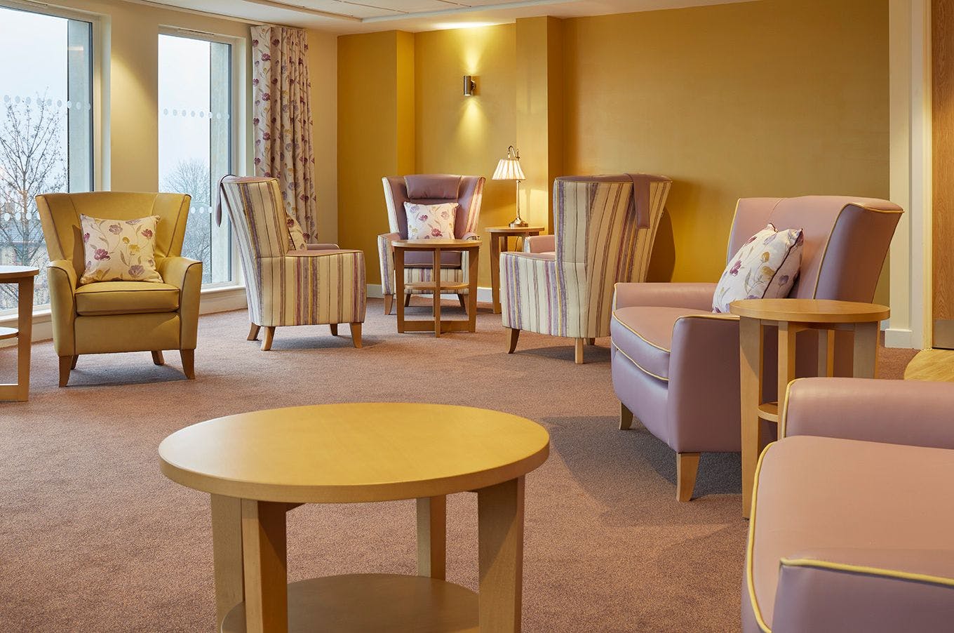 Lounge of Seacroft Green care home in Leeds, Yorkshire