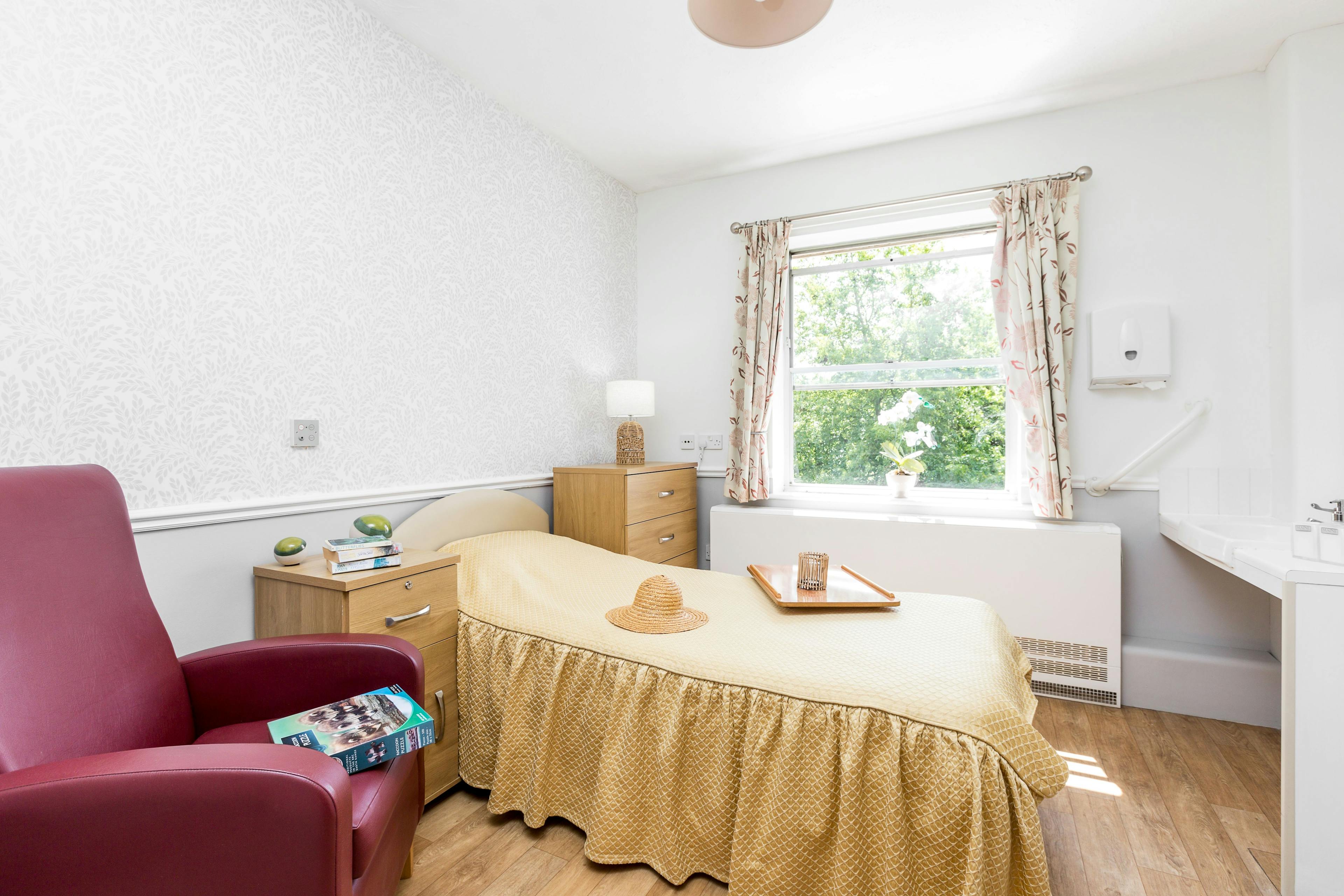 Bedroom at Brook House care home in Cambridge 