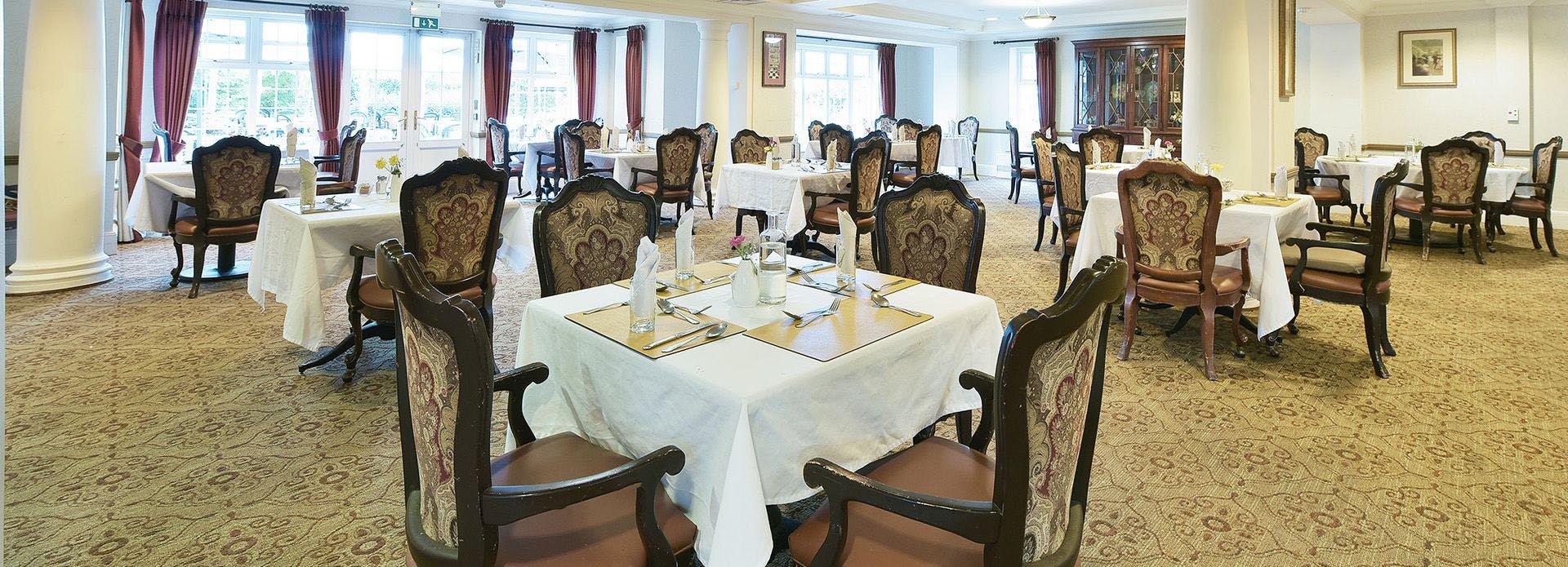 Dining Room at Guilford House Care Home in Guilford, Surrey