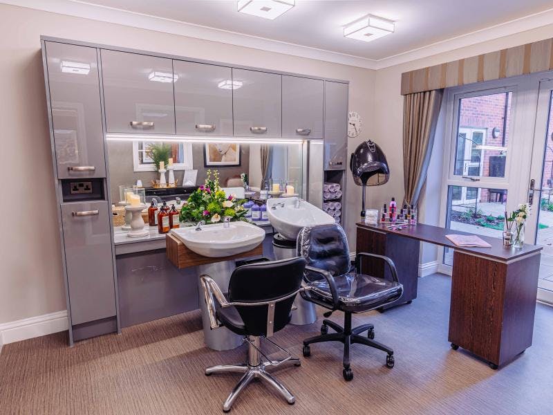 Salon at Silverbirch House Care home in Guildford, Surrey