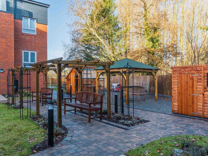 Garden at Silverbirch House Care home in Guildford, Surrey