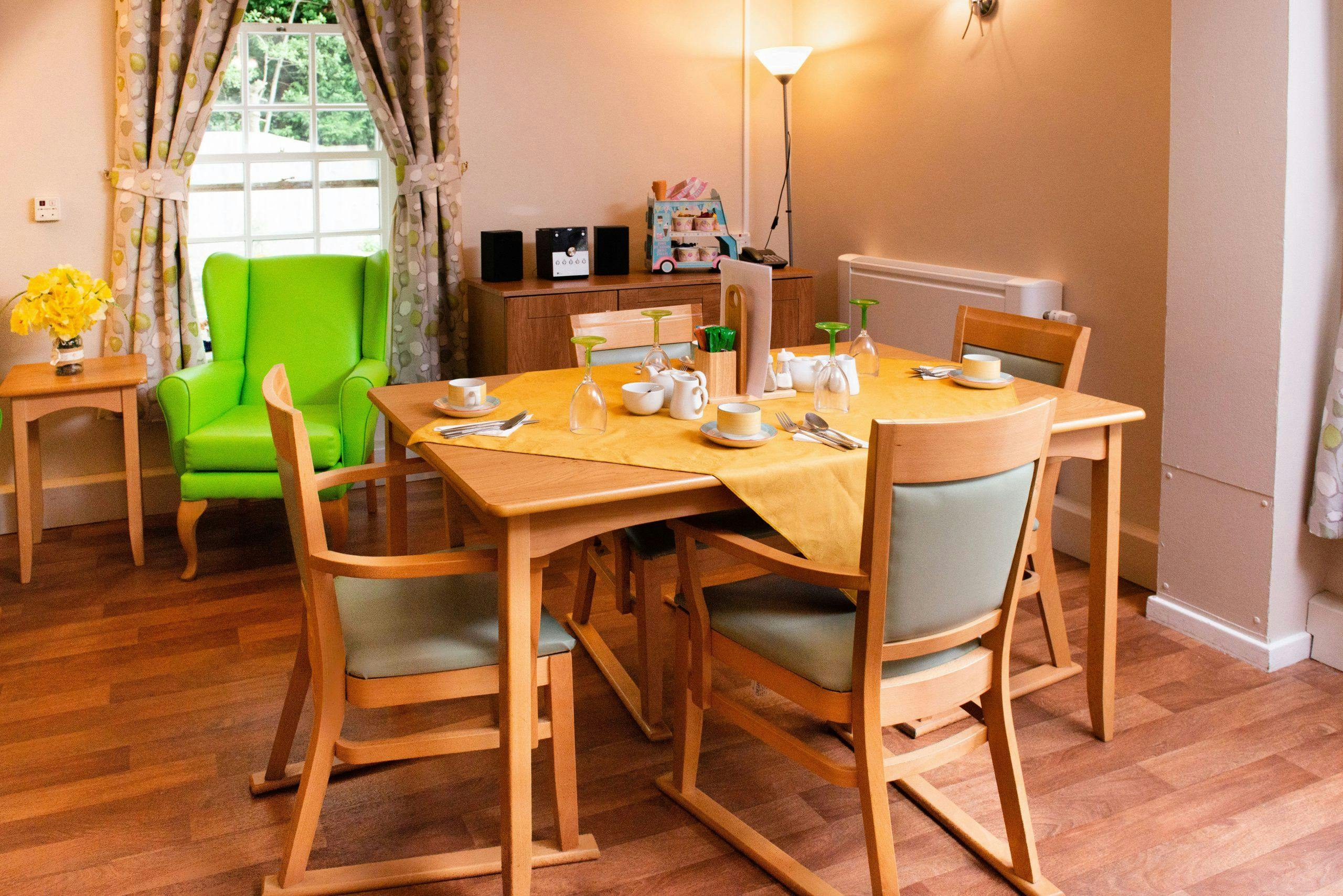 Dining Area of Smalley Hall Care Home in Ilkeston, Derbyshire