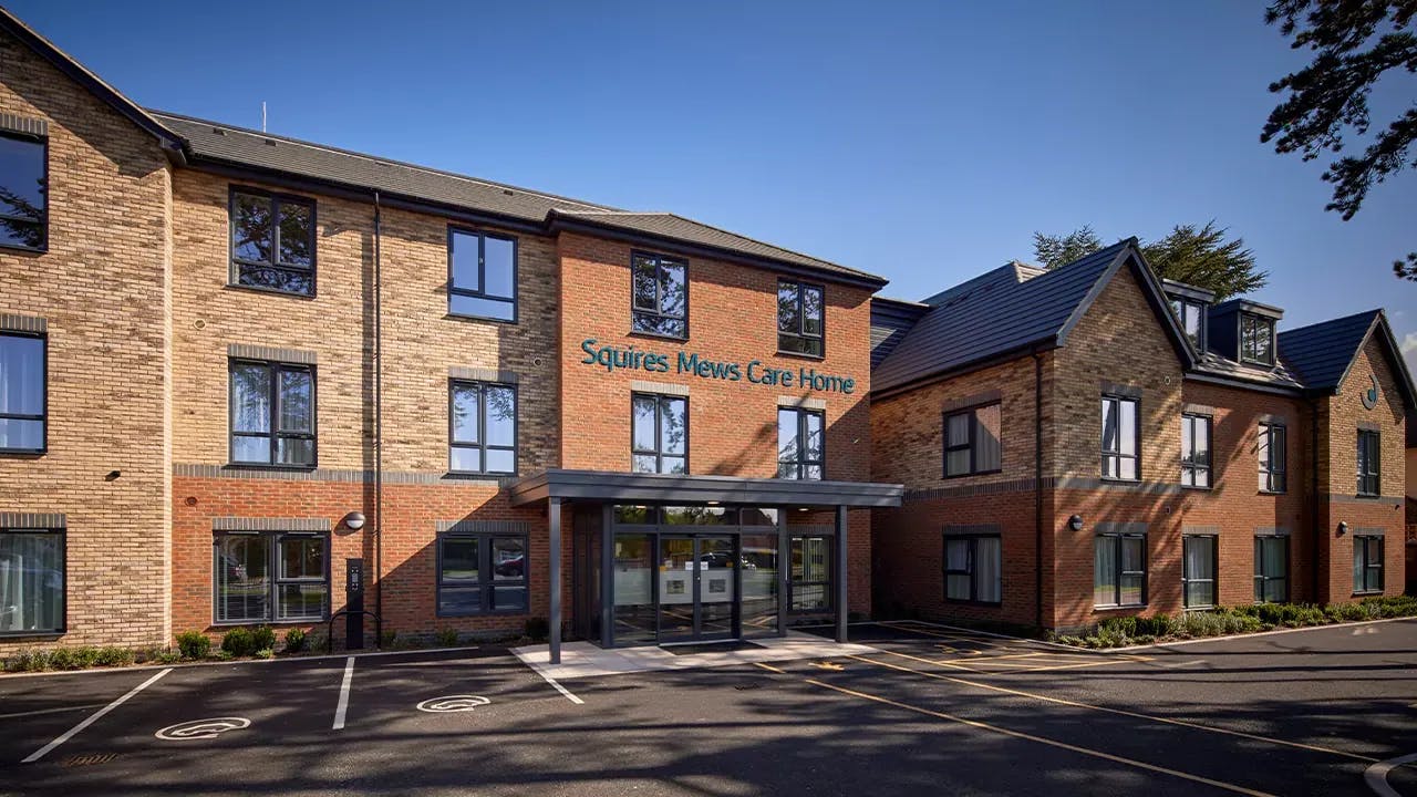 Exterior of Squires Mews Care Home in Northampton, Northamptonshire