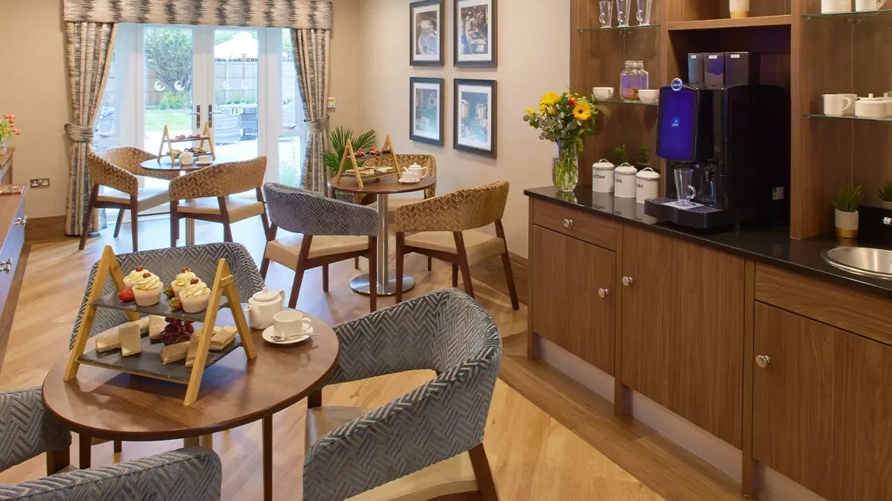 Cafe at Squires Mews Care Home in Northampton, Northamptonshire