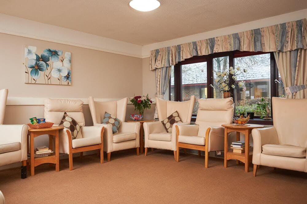 Communal Lounge of Stanecroft Care Home in Dorking, Mole Valley