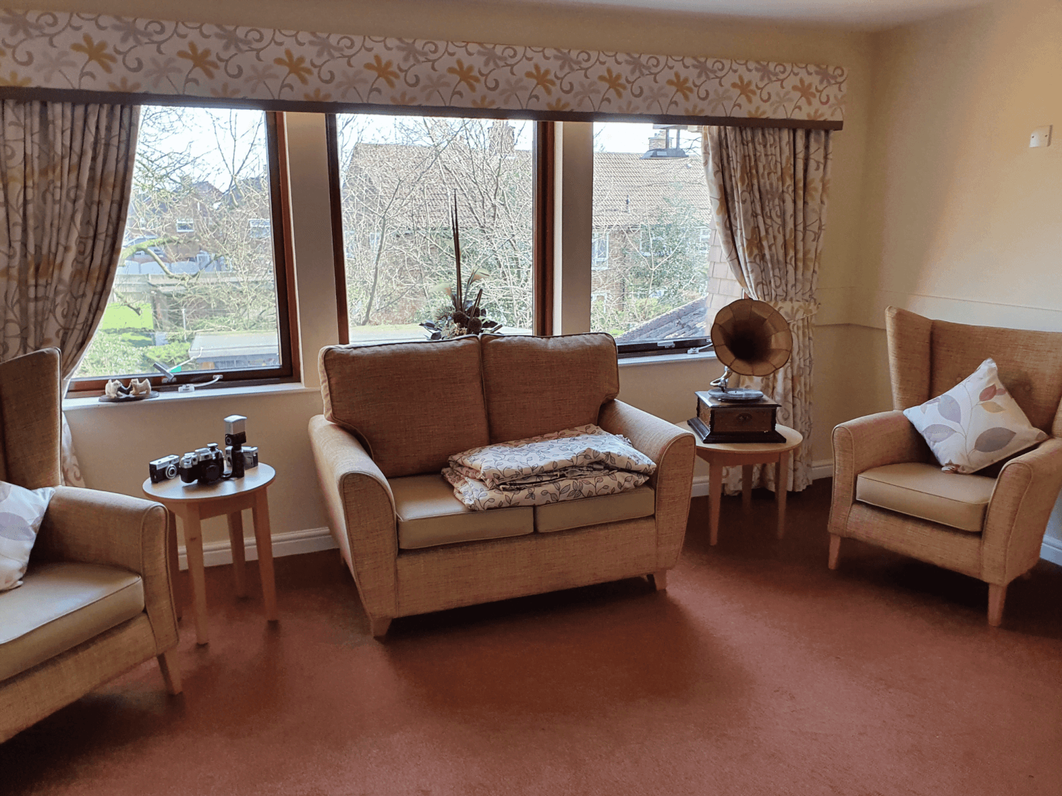 Lounge of Stoneyford care home in Sutton-In-Ashfield