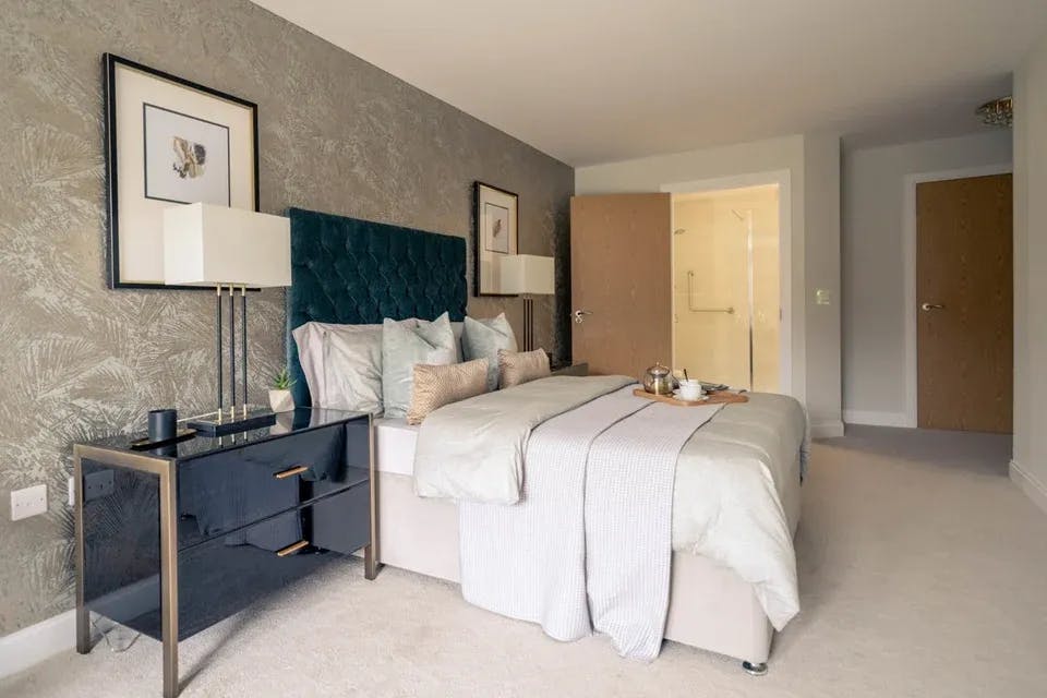 Bedroom at Stow Place Retirement Apartment in Lichfield, Staffordshire