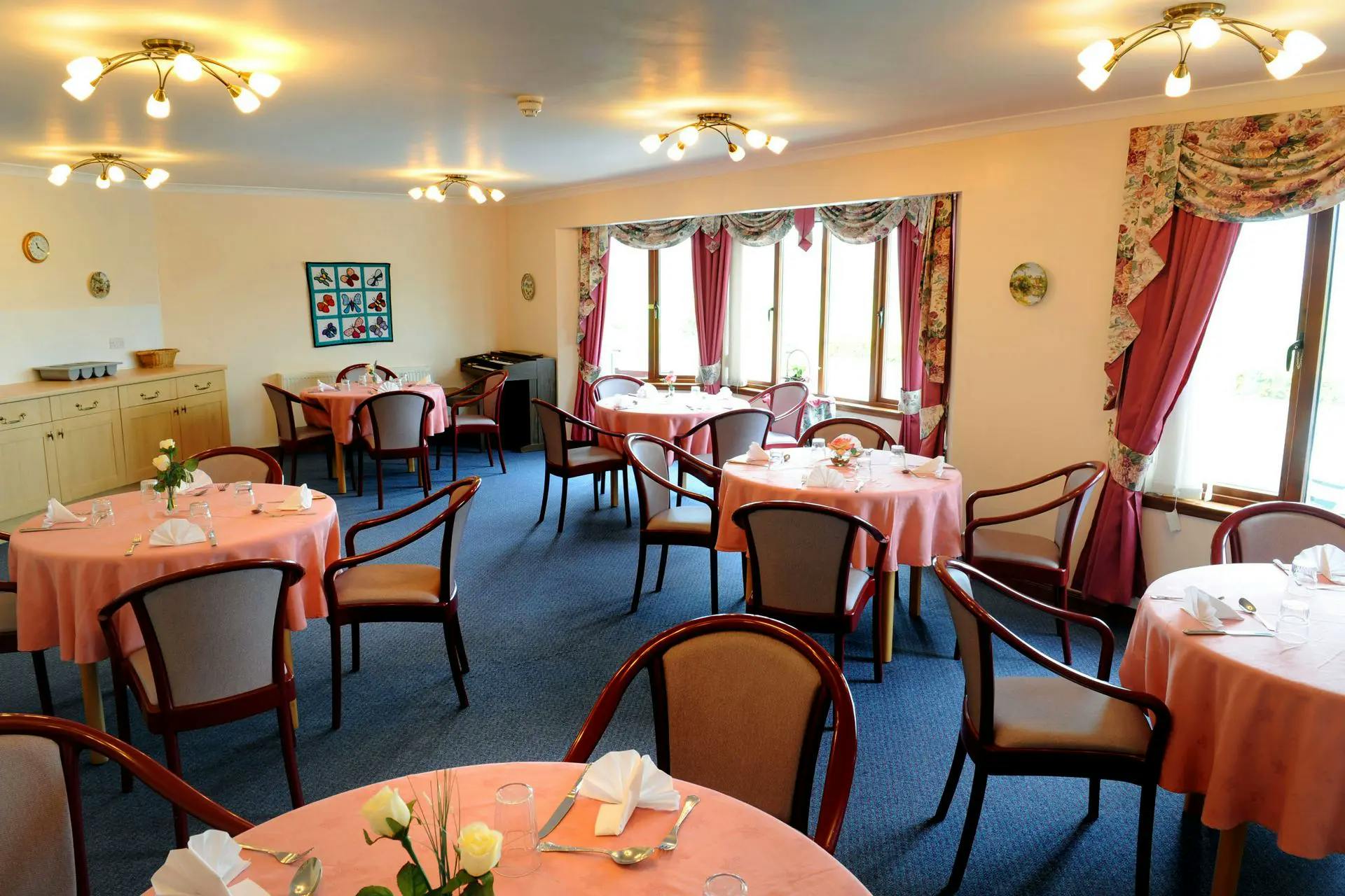 Dining room of Strathview care home in Fife, Scotland