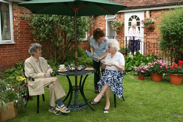 Garden at Downs House Care Home in Petersfield, Hampshire