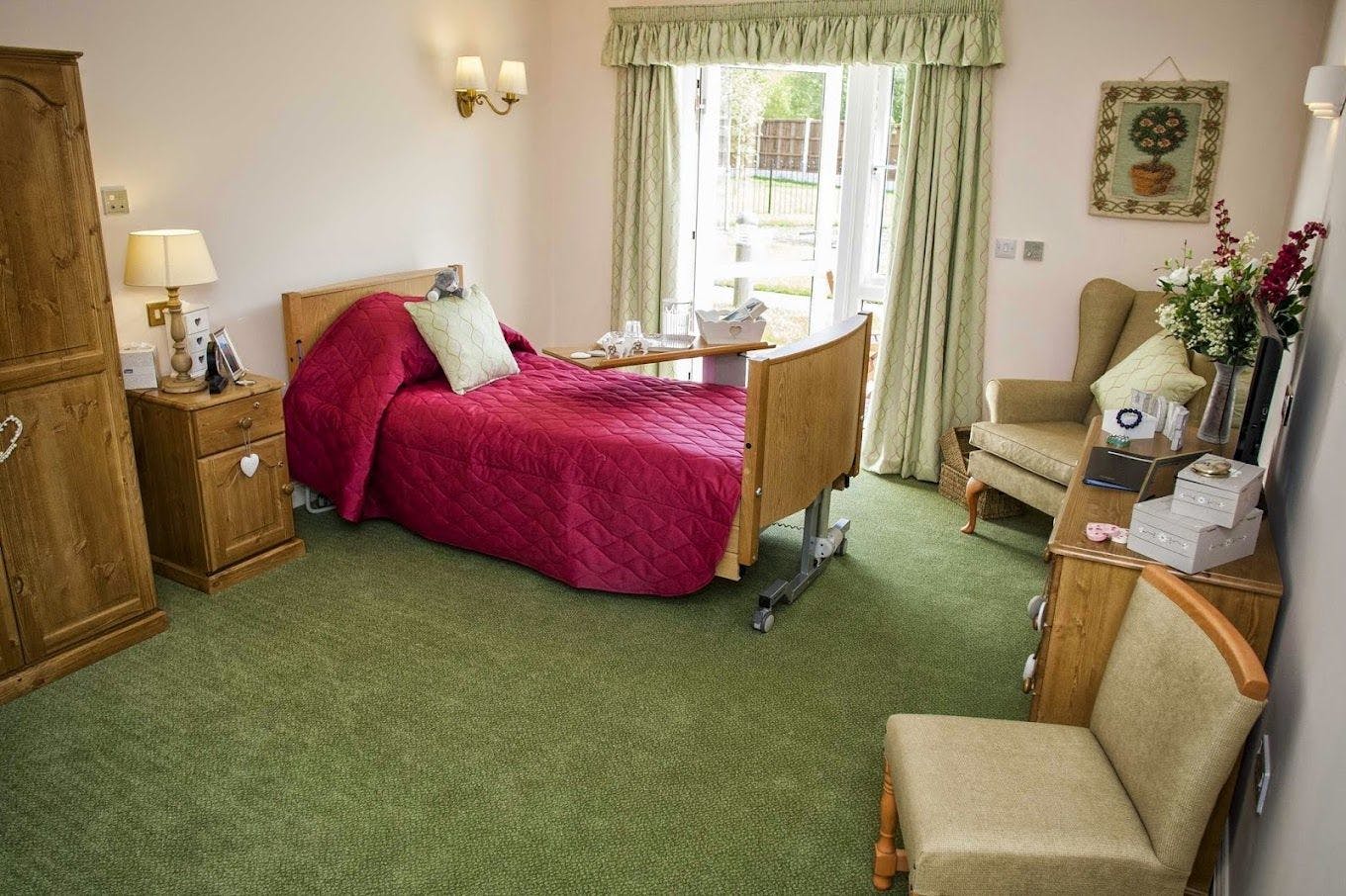 Bedroom at Sutton Grange Care Home in Southport, Merseyside