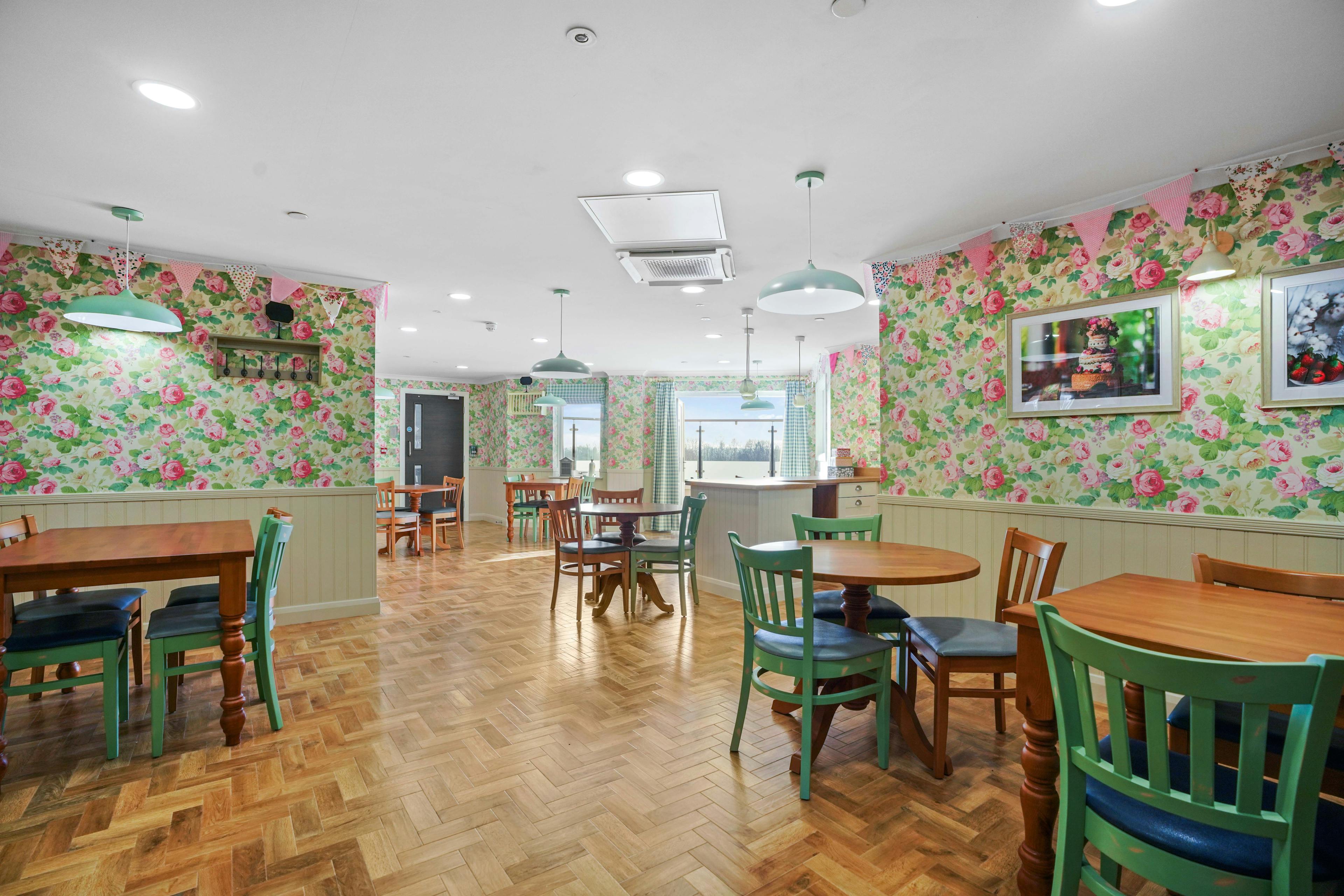 Dining room of Cloverleaf care home in Lincoln, Lincolnshire