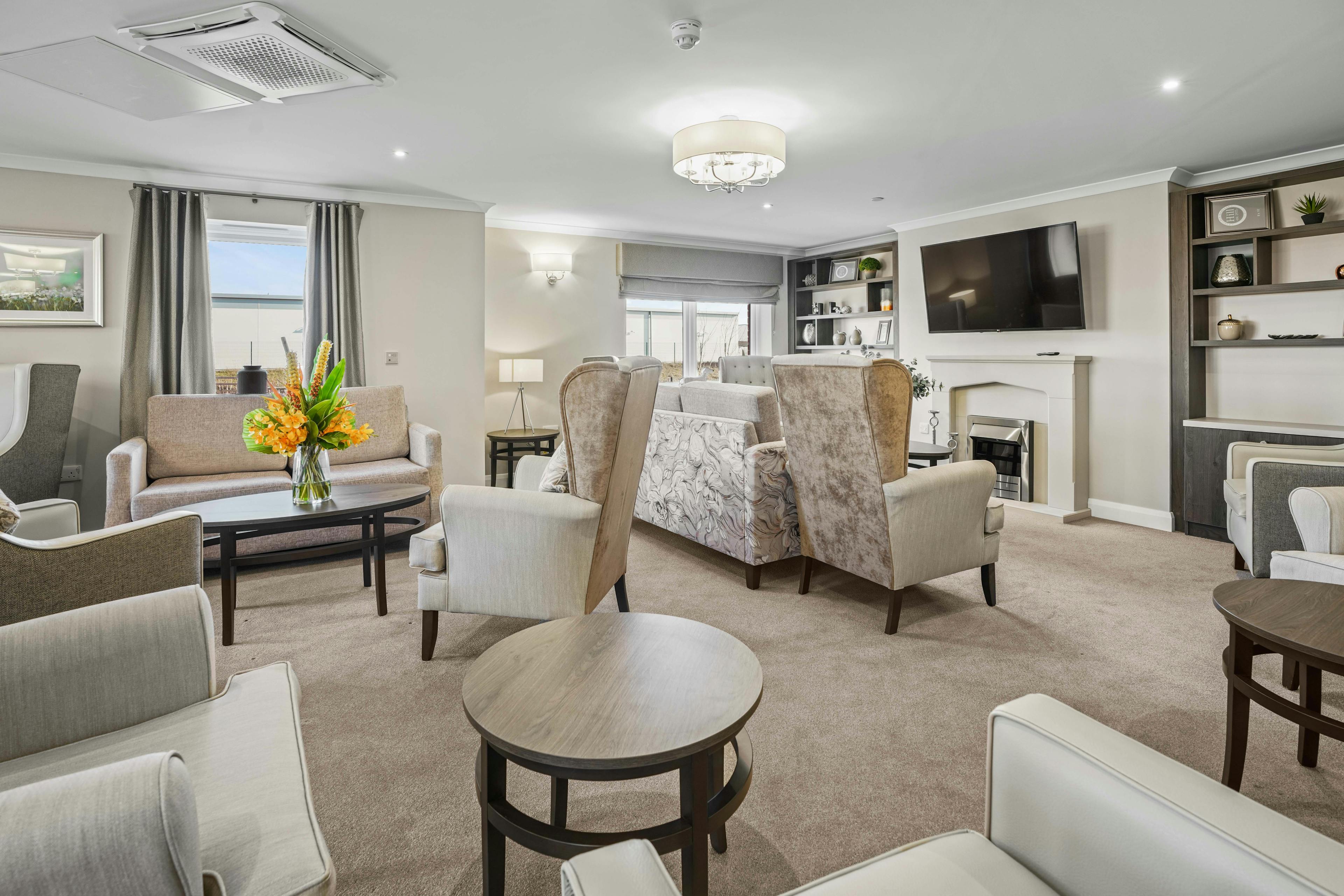 Lounge of Cloverleaf care home in Lincoln, Lincolnshire