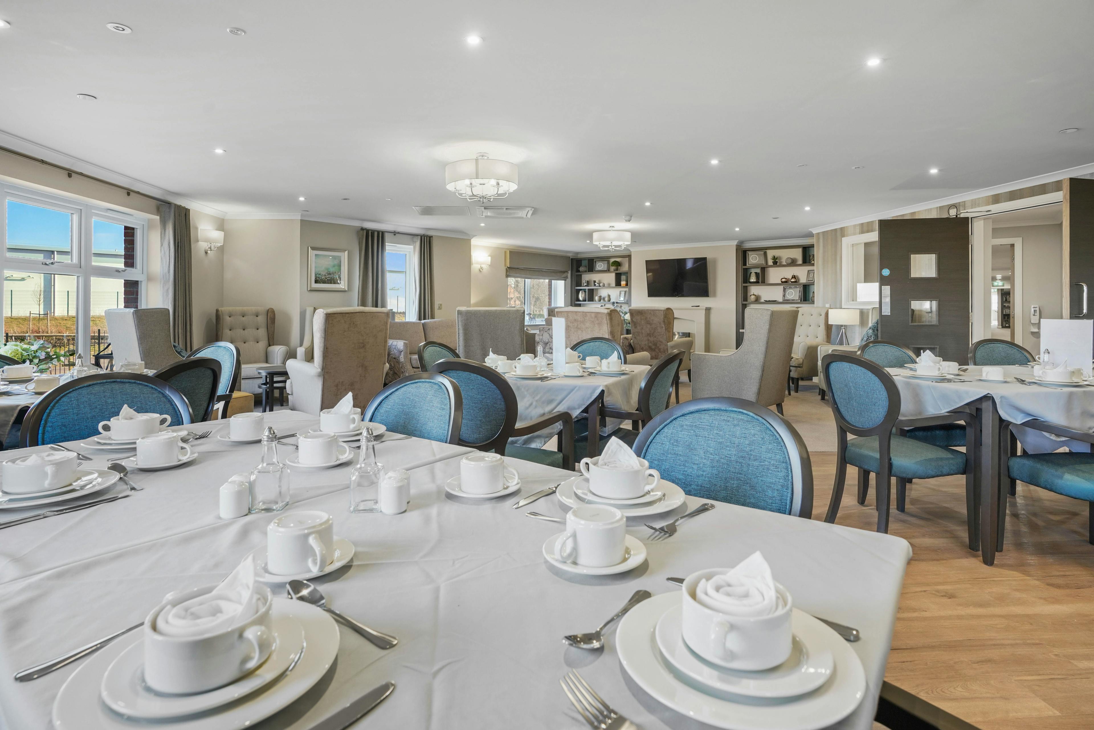 Dining room of Cloverleaf care home in Lincoln, Lincolnshire