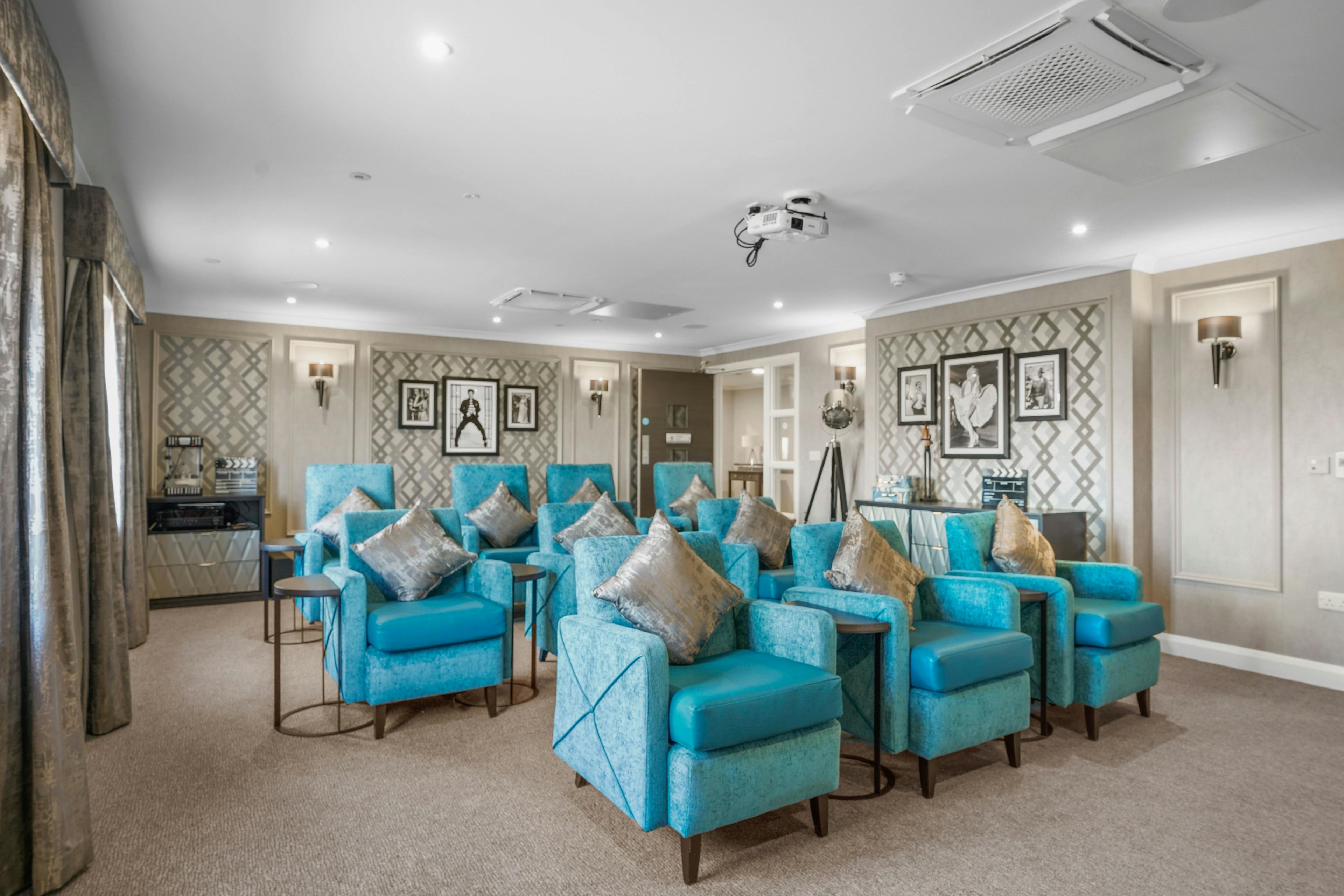 Cinema of Cloverleaf care home in Lincoln, Lincolnshire