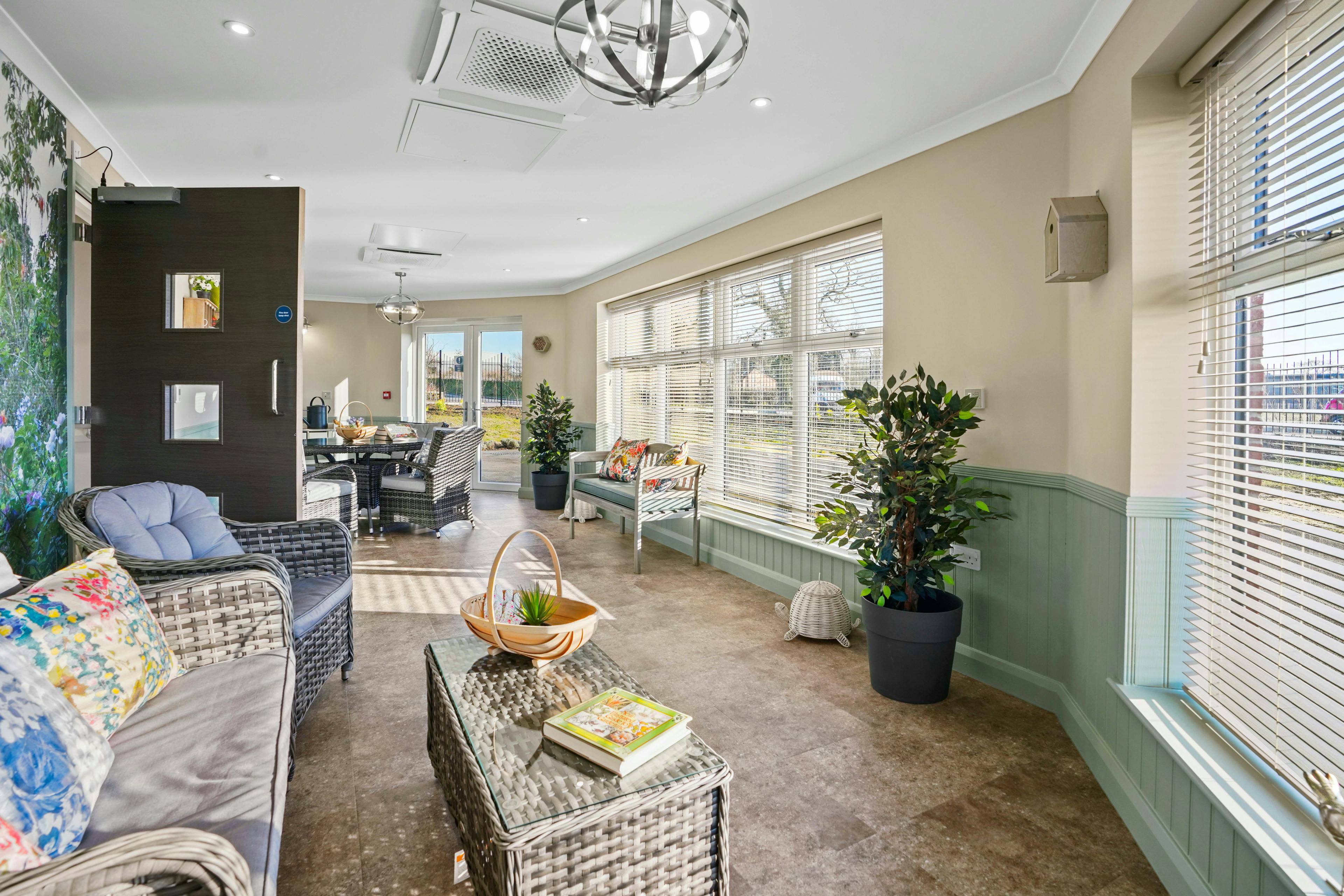Garden room of Cloverleaf care home in Lincoln, Lincolnshire