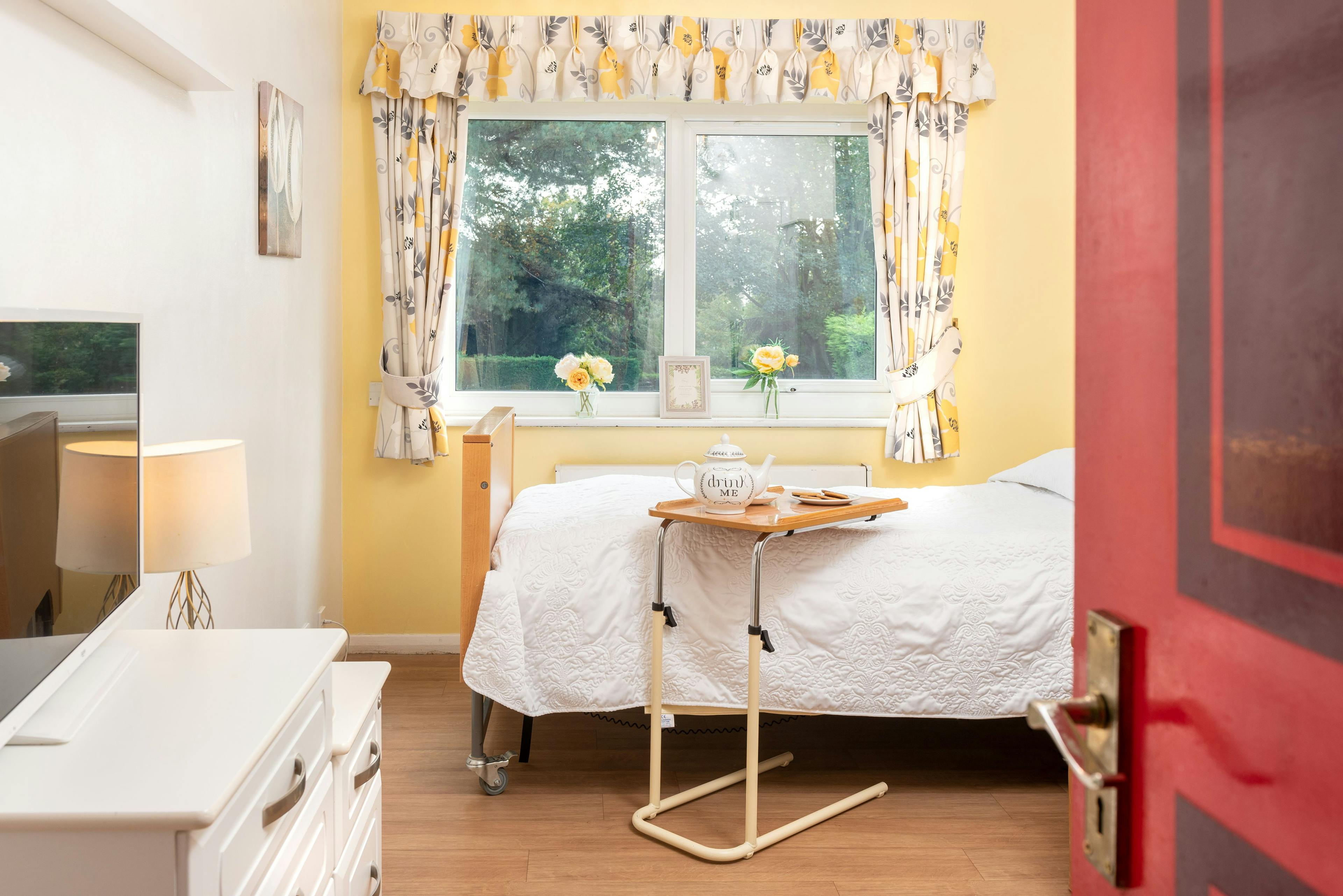 Bedroom of The Poplars care home in Maidstone, Kent