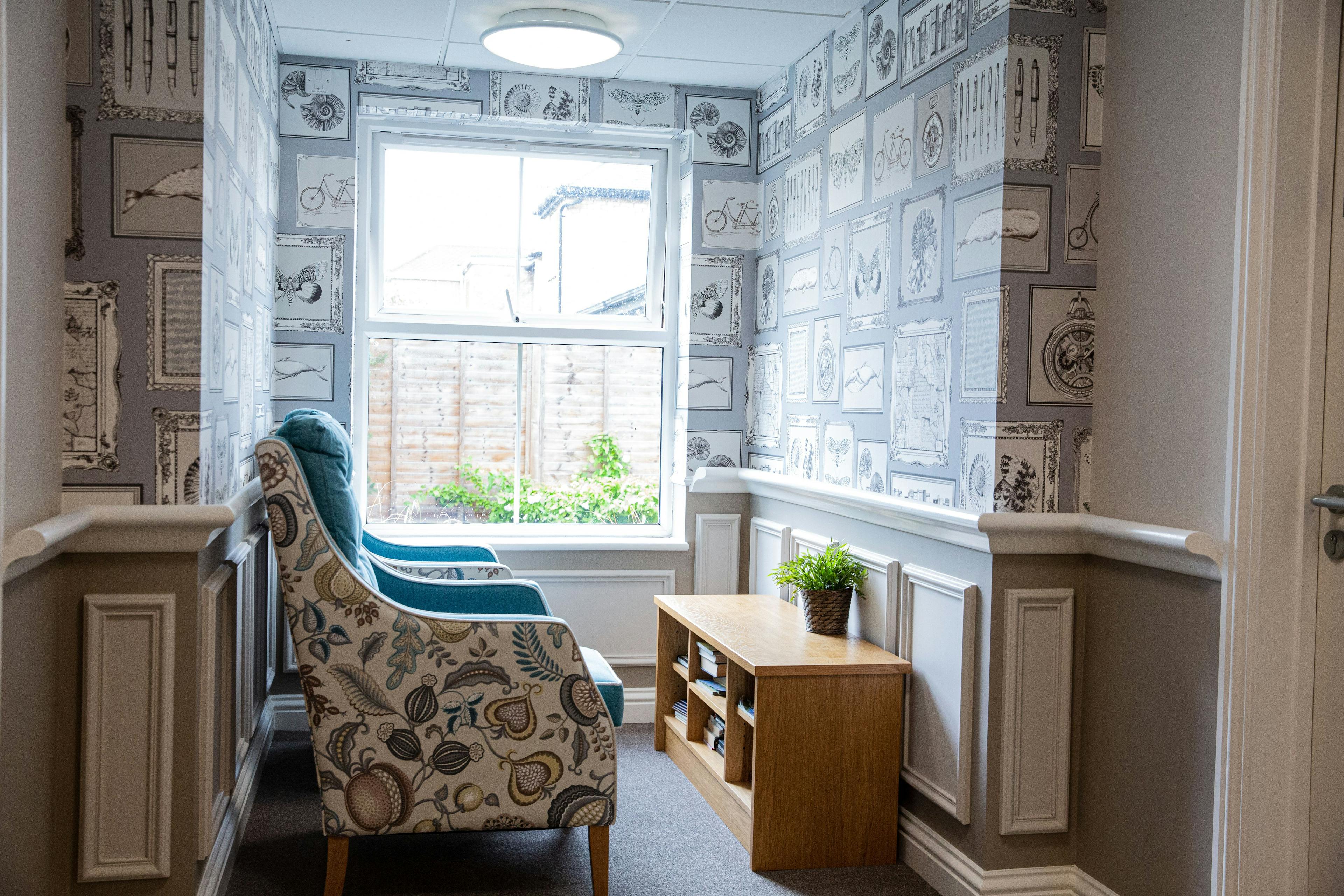 Seating area of Candlewood House care home in Harrow, Greater London