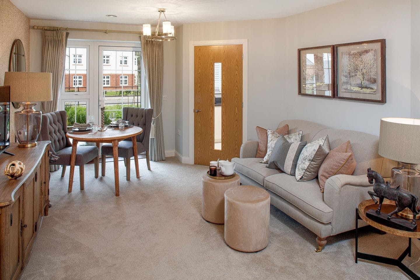 Living Room at The Apartments at Royal Gardens Retirement Development in Buntingford, Hertfordshire
