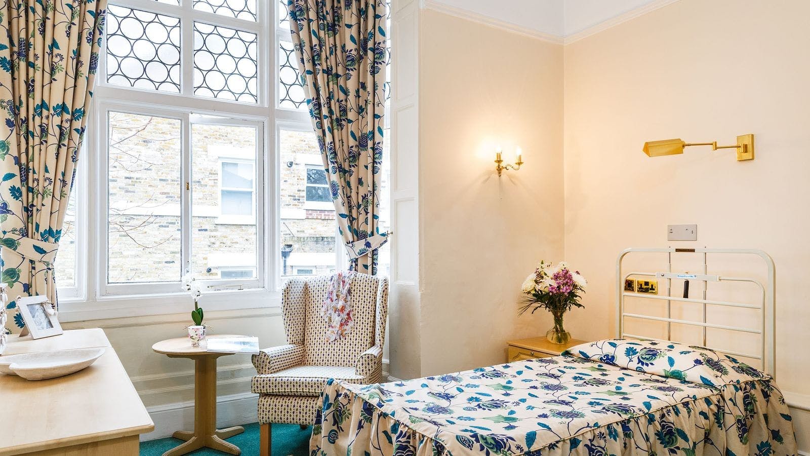 Bedroom at The Pines Care Home in London, England