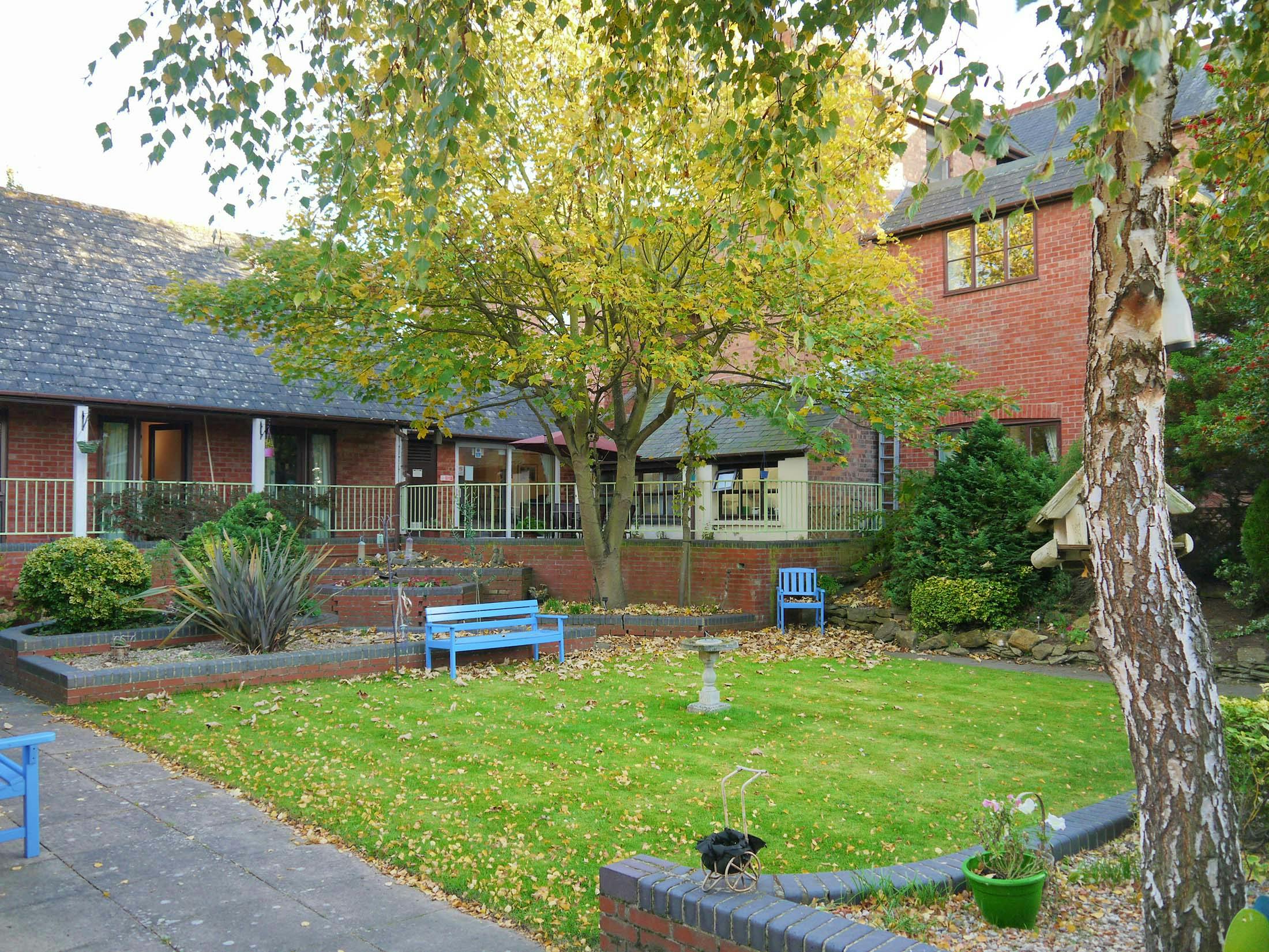 Garden of Rugby care home in Rugby, Warwickshire
