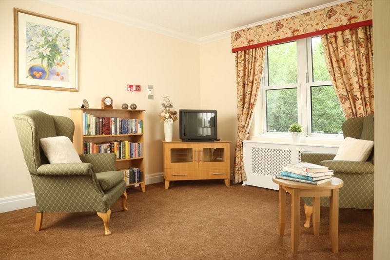 Lounge of Ventress Hall care home in Darlington, County Durham