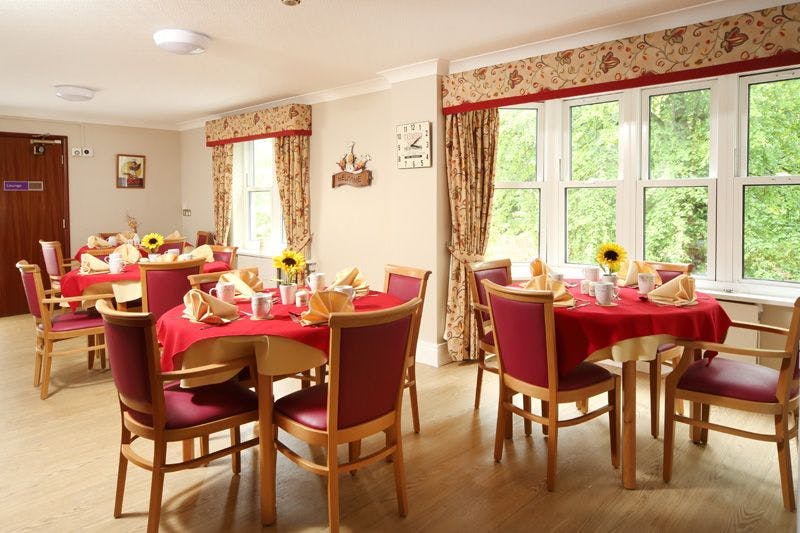 Dining room of Ventress Hall care home in Darlington, County Durham
