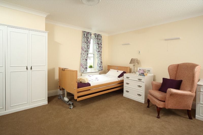 Bedroom of Ventress Hall care home in Darlington, County Durham