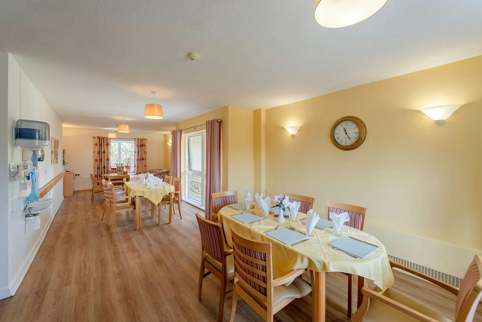 Dining area of Vera James House care home in Ely, Cambridgeshire