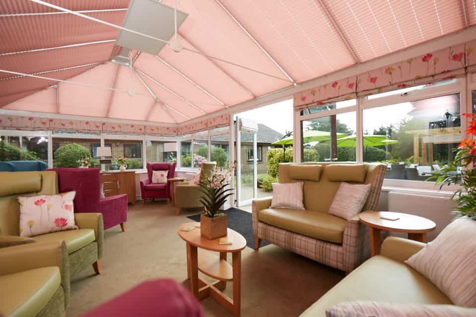 Lounge of Westbank care home in Sevenoaks, Kent