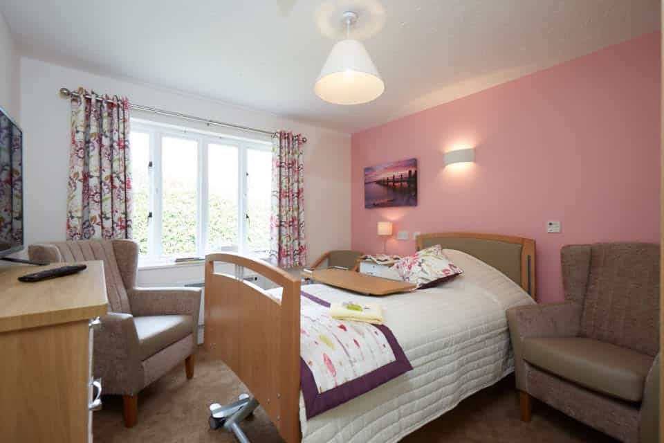 Bedroom of Westbank care home in Sevenoaks, Kent