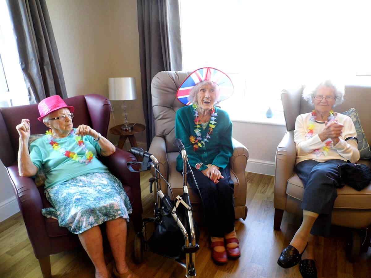 Residents in lounge at Westhaven Care Home in Wirral
