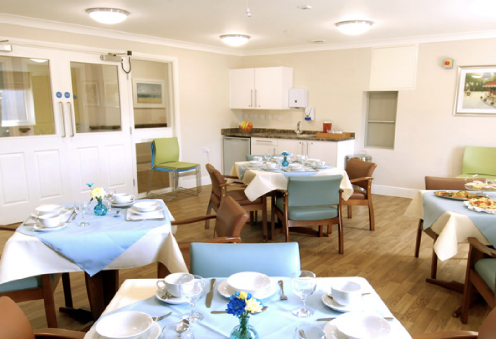 The dining area at Westhaven Care Home in Wirral, Merseyside