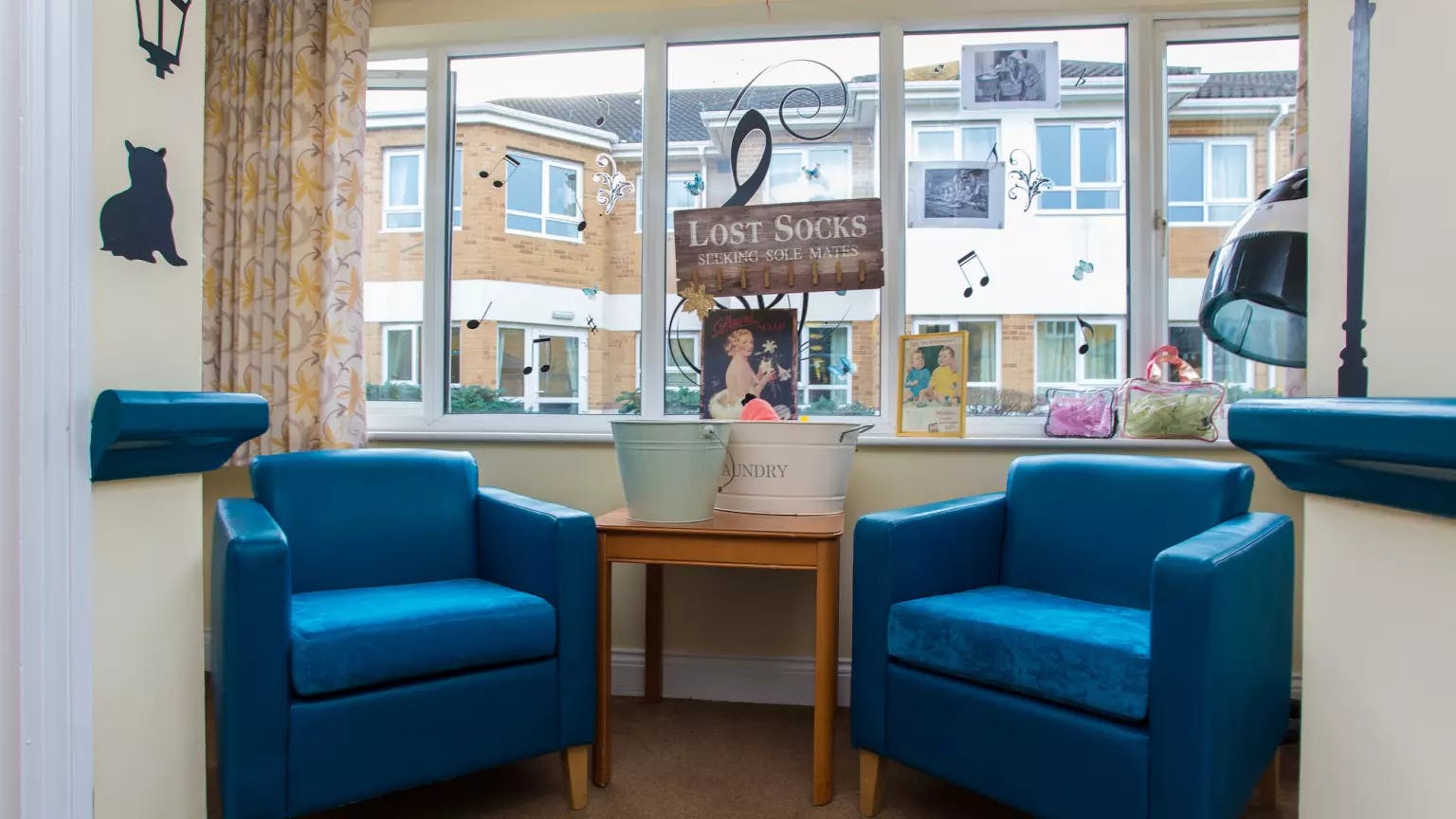 Seating area of Willow Court care home in Harpenden, Hertfordshire